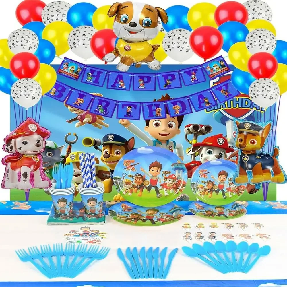 Paw Patrol Party Supplies Decorations Set-167 Pcs Birthday Packs Includes Fla...